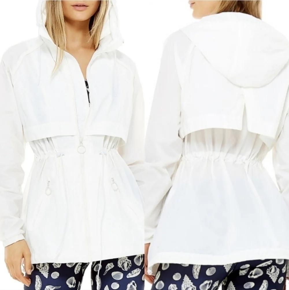 The Upside Ella Lightweight Hooded Parka White Jacket NWT Size Medium